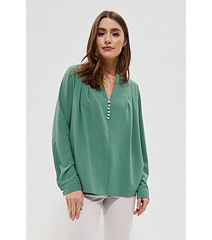 Зелена дамска блуза Hortensia снимка