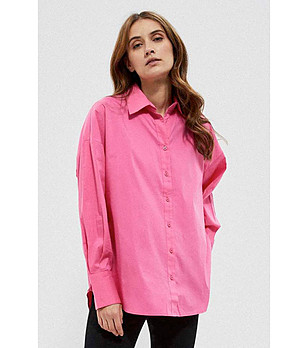 Розова дамска риза с памук Agia снимка