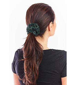 Скрънчи за коса с пайети в зелено Mia  снимка