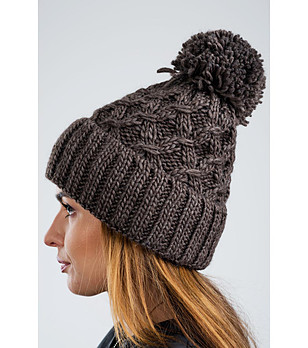 Дамска зимна тъмнокафява шапка Ness снимка