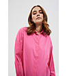 Розова дамска риза с памук Agia-3 снимка