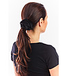 Комплект от черно, бордо и бежово скрънчи за коса Luisa-2 снимка