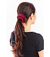 Комплект от черно, бордо и бежово скрънчи за коса Luisa-3 снимка