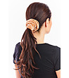 Комплект от розово, бордо и бежово скрънчи за коса Luisa -3 снимка