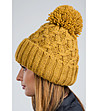 Дамска зимна шапка в цвят горчица Ness-0 снимка