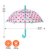 Прозрачен чадър на розови точки със светлоотразителен кант-3 снимка