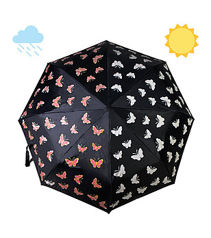 Черен чадър с променящ се цвят при дъжд снимка