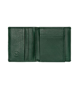 Зелен мъжки портфейл от естествена кожа Aaron снимка