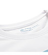 Бяла памучна тениска с принт Unega -2 снимка