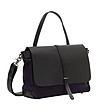 Дамска чанта в тъмносиньо и черно от текстил и естествена кожа Detroit-3 снимка