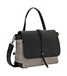 Дамска чанта от текстил и естествена кожа в сиво и черно Detroit-3 снимка