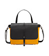 Дамска чанта в жълто и черно от текстил и естествена кожа Detroit-0 снимка