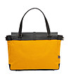 Дамска чанта в жълто и черно от текстил и естествена кожа Detroit-2 снимка