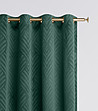 Тъмнозелена плътна завеса с фигурални мотиви 140х280 см-1 снимка