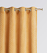 Плътна завеса с фигурални мотиви в цвят горчица 140х250 см-4 снимка