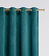 Плътна завеса с фигурални мотиви в цвят петрол 140х250 см-1 снимка