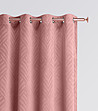 Плътна завеса с фигурални мотиви в цвят пепел от рози 140х280 см-4 снимка