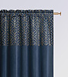 Плътна завеса с фигурални мотиви 140х280 см в тъмносиньо-4 снимка