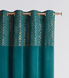 Плътна завеса с фигурални мотиви 140х280 см в цвят петрол-1 снимка