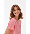 Памучна дамска розова блуза Mormi-3 снимка