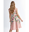 Розова памучна рокля с флорален принт Fara-1 снимка