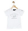 Детска памучна бяла тениска с надпис-0 снимка