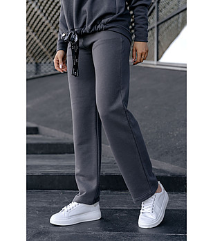 Дамски спортен памучен панталон в цвят графит Lamia снимка
