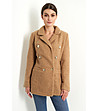 Дамско палто в цвят камел Sandrine-0 снимка