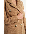 Дамско палто в цвят камел Sandrine-4 снимка