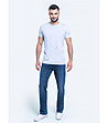 Памучна мъжка тениска в сив меланж Basic-2 снимка
