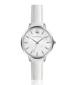 Дамски часовник с бял седеф и сребрист корпус Chandler снимка