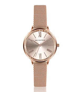Дамски часовник в розовозлатист цвят и ефектен корпус Melissa снимка