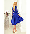 Дантелена асиметрична рокля в син цвят Lena-1 снимка