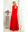 Дълга червена рокля с дантела Amber-1 снимка