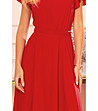 Червена дълга рокля с цепка Amalia-3 снимка