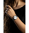 Дамски часовник с бели кристали в сребристо Yamileth-1 снимка