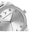 Дамски часовник с бели кристали в сребристо Yamileth-3 снимка