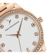 Дамски часовник с бели кристали в розовозлатисто Yamileth-3 снимка