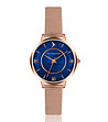 Розовозлатист дамски часовник със син циферблат Malena-0 снимка