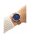 Розовозлатист дамски часовник със син циферблат Malena-2 снимка