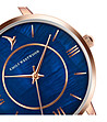 Розовозлатист дамски часовник със син циферблат Malena-3 снимка