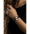 Дамски часовник с черна каишка и розовозлатисти елементи Elina-1 снимка