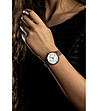 Дамски розовозлатист часовник с бял циферблат Marceline-1 снимка