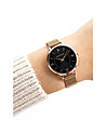 Розовозлатист дамски часовник с черен циферблат Marisol-2 снимка