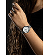 Сребрист дамски часовник с бял седеф Chandler-1 снимка
