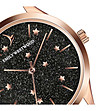 Дамски часовник с черна каишка и розовозлатист корпус Vivian-3 снимка