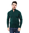 Тъмнозелен мъжки пуловер с памук от фино плетиво Chino-0 снимка