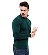 Тъмнозелен мъжки пуловер с памук от фино плетиво Chino-3 снимка
