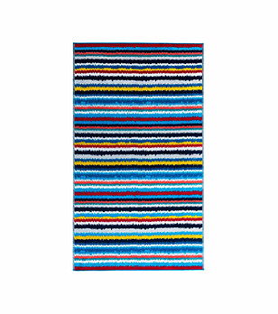 Многоцветна плажна кърпа на райе 100x180 см снимка