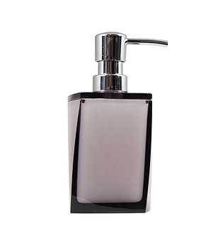 Прозрачен диспенсър за течен сапун в сив нюанс снимка